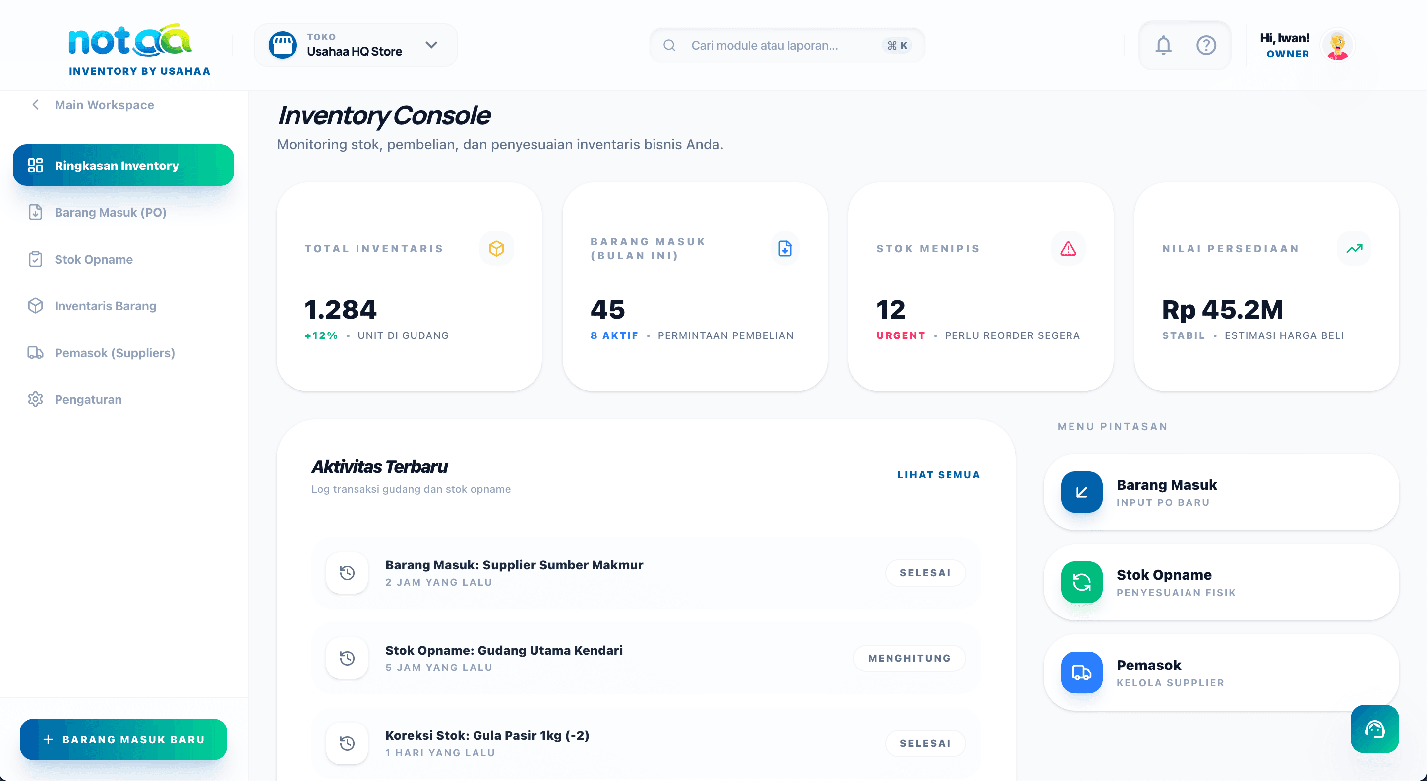 Notaa Interface Preview